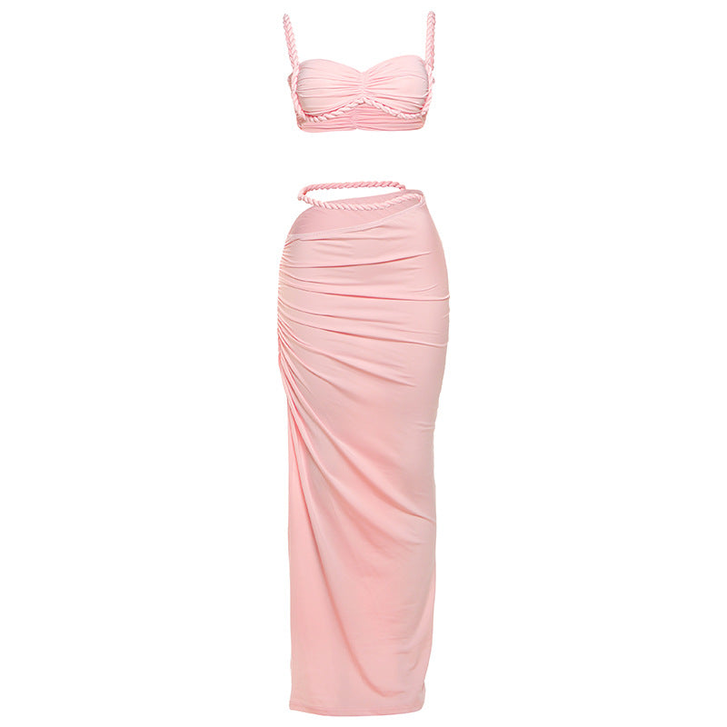 Damen Oberteil und Maxi Rock Set