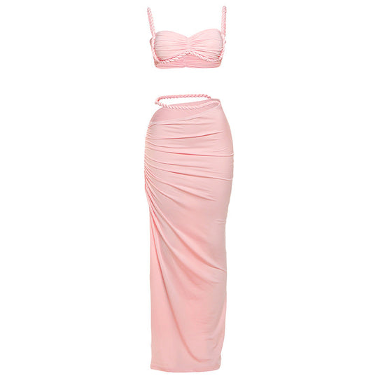 Damen Oberteil und Maxi Rock Set