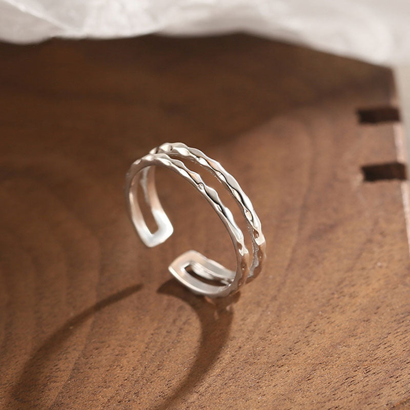 Damen filigraner Silberring mit elegantem Flechtmuster Shop Nory