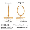 Damen Creolen-Ohrringe mit elegantem graviertem Design und hypoallergener Edelstahlverarbeitung Shop Nory