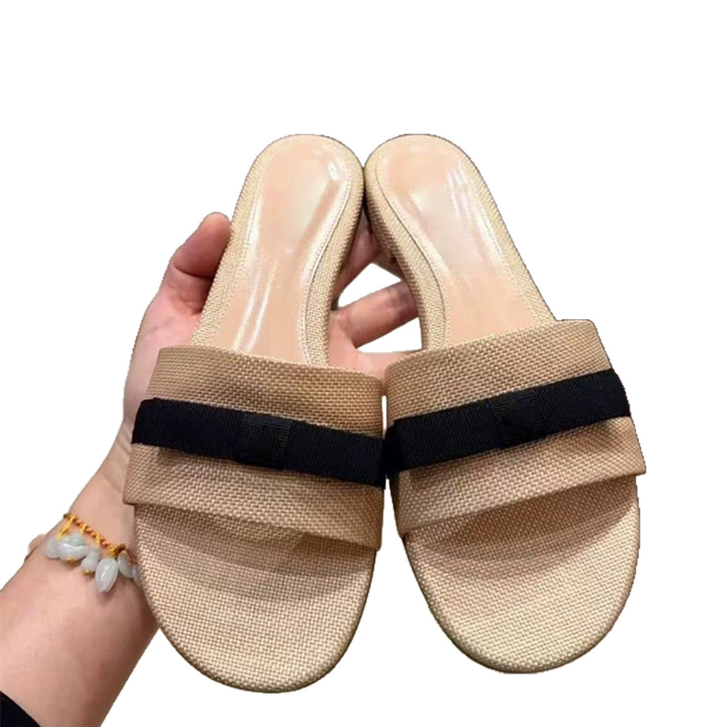 Damen Bequeme und modische Slipper mit breitem Riemen