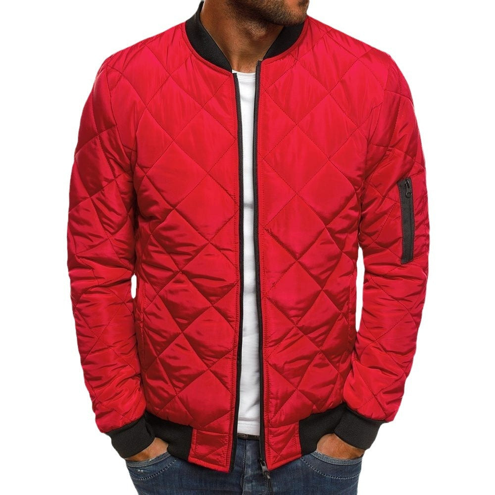 Herren Steppjacke mit hohem Kragen und seitlichen Reißverschlusstaschen