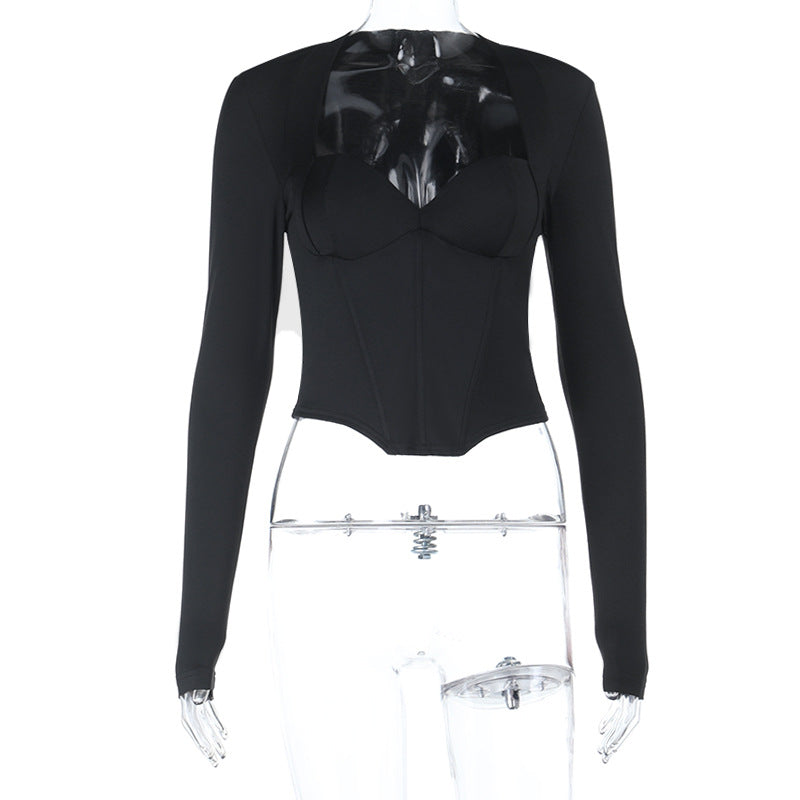 Damen Tailliertes Corsagen-Oberteil mit geformtem Bustier und Stretch-Ärmeln Shop Nory
