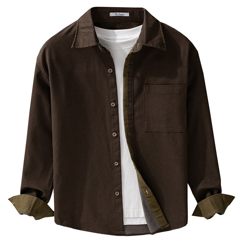 Herren Leichtes Baumwoll-Twill-Überhemd mit Brusttasche und Relaxed-Fit Shop Nory