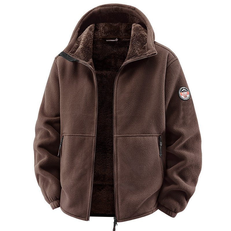 Herren Fleecejacke mit Kapuze und Teddy-Innenfutter Shop Nory