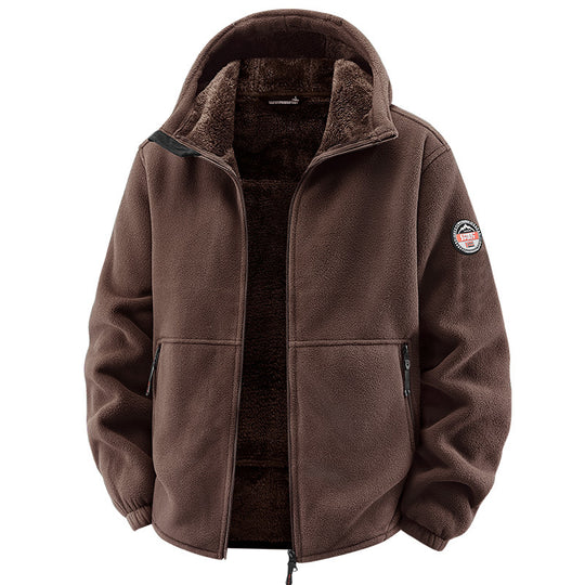 Herren Fleecejacke mit Kapuze und Teddy-Innenfutter Shop Nory