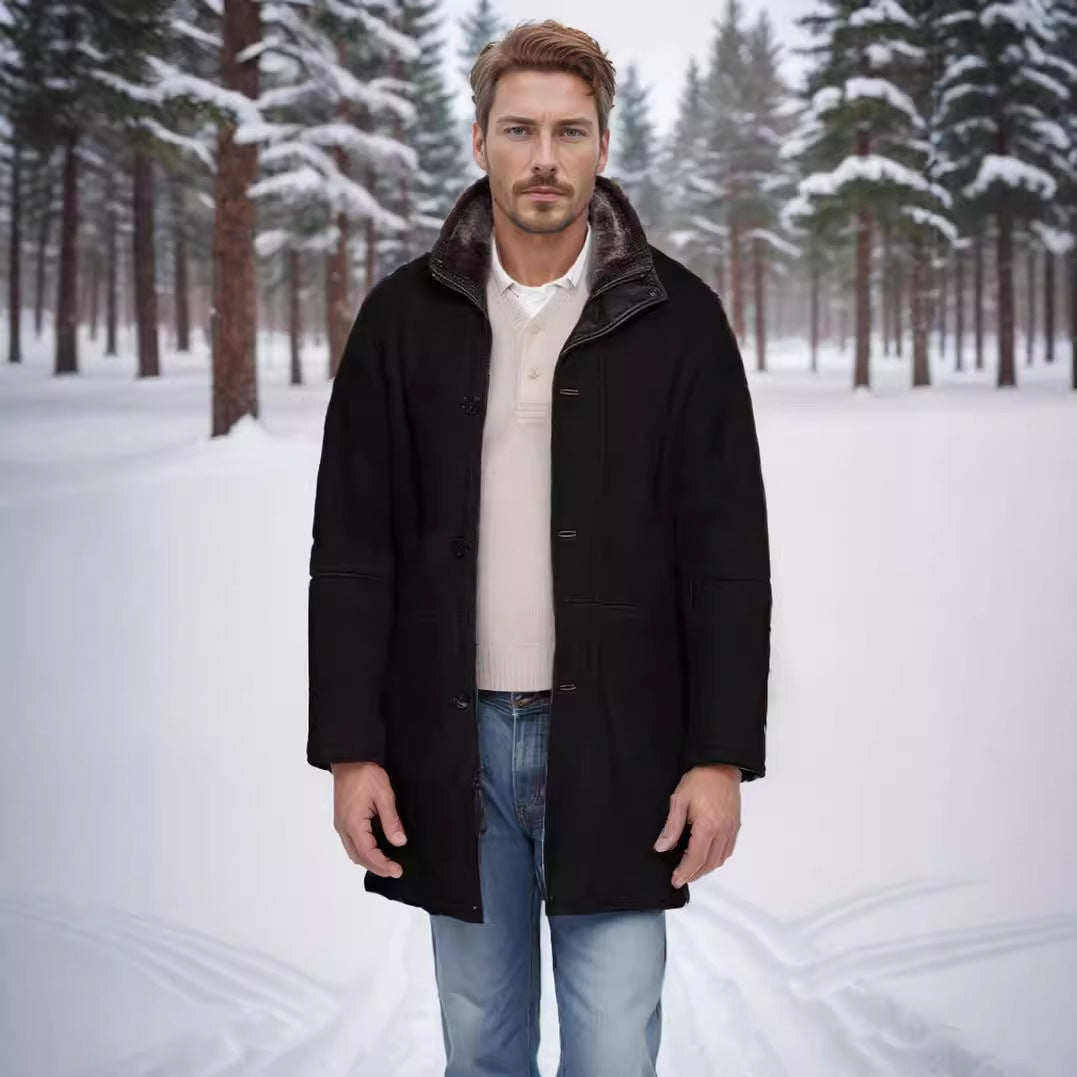 Herren Mantel im Fieldcoat‑Style mit Teddykragen und Zweiwege-Reißverschluss Shop Nory