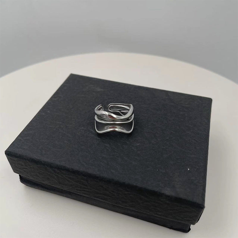 Damen modischer Ring mit stilvollem Ketten-Design Shop Nory