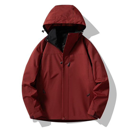 Herren Minimalistische technische Kapuzen-Softshelljacke mit mattem Finish und verdeckten Reißverschlüssen Shop Nory