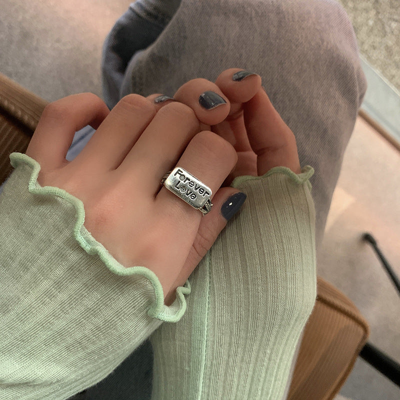 Damens Ring mit inspirierendem Schriftzug "Forever Love" Shop Nory