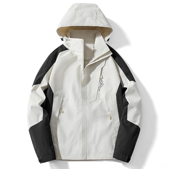 Herren Colorblock Softshell-Trekkerjacke mit Kapuze, verdeckten Reißverschlüssen und seitlichen Eingrifftaschen Shop Nory