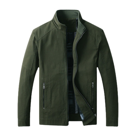 Herren funktionaler Canvas-Zip-Blouson mit Stehkragen und verdeckten Reißverschlusstaschen Shop Nory