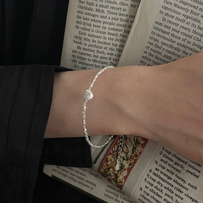 Damen zartes Armband mit funkelndem Herzanhänger Shop Nory