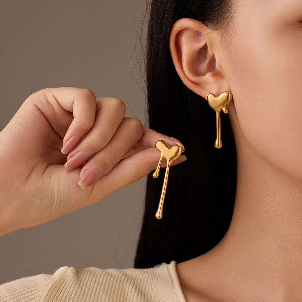 Damen Ohrstecker mit herzförmigem Design Shop Nory