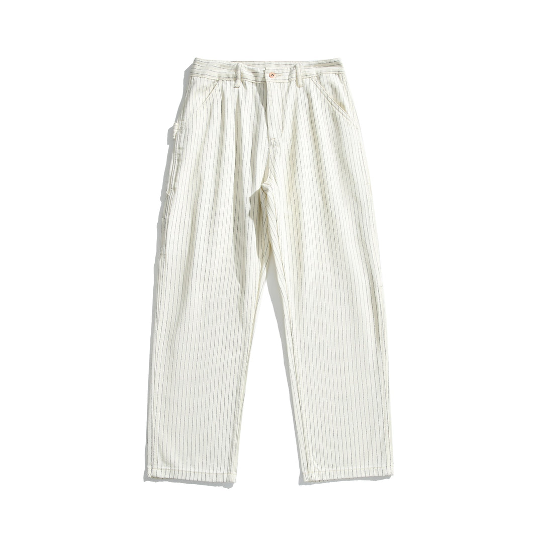 Damen Carpenterhose aus Leinen‑Baumwollmix mit Nadelstreifen und Hammerloop Shop Nory