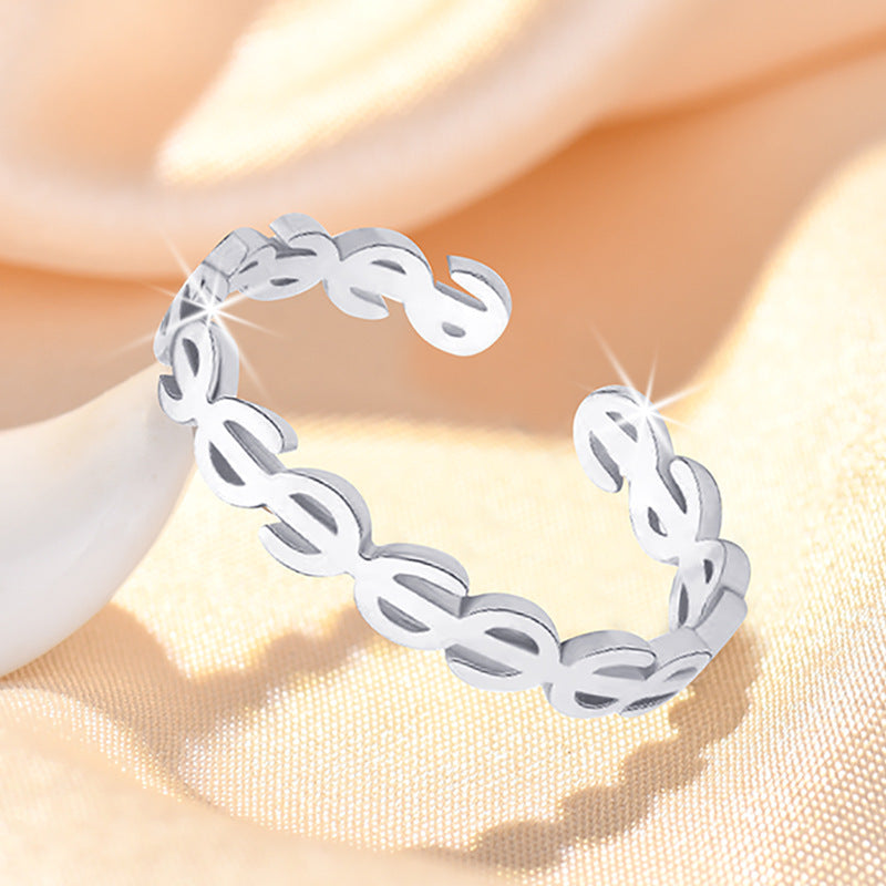 Damen Offener Ring mit kunstvoll gestaltetem Reliefdesign Shop Nory