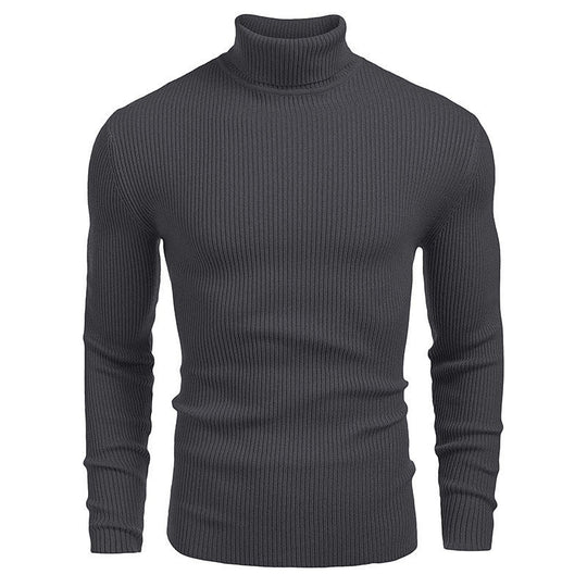 Herren Rollkragenpullover aus feinem Rippstrickmaterial