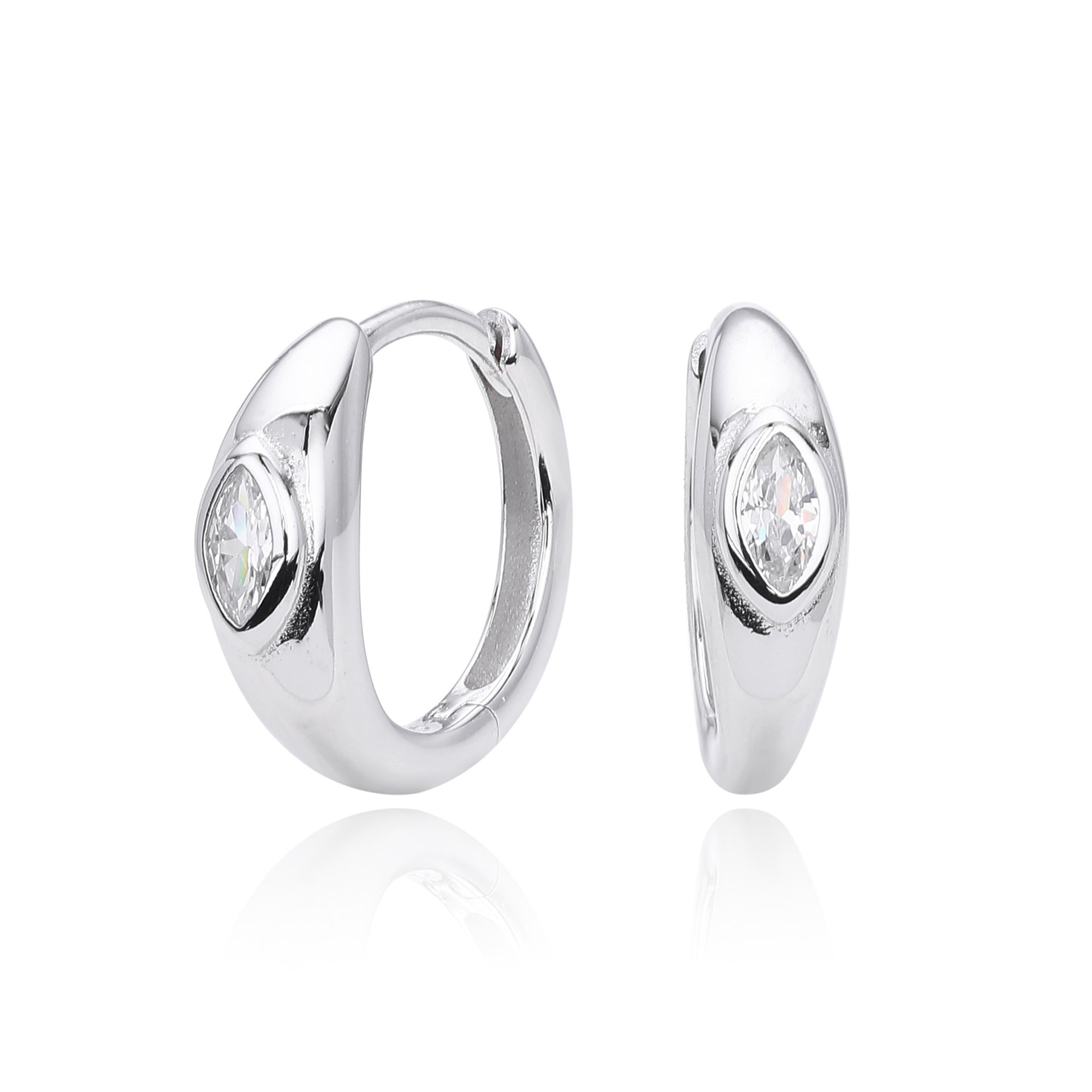 Damen Ohrstecker mit funkelndem Zirkon aus hochwertigem 925 Sterling Silber Shop Nory