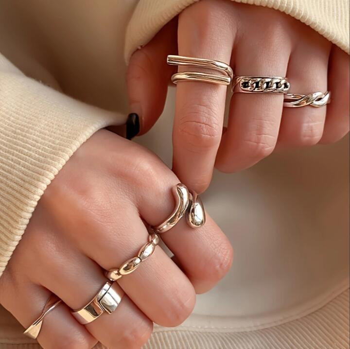Damen Ring-Set mit kreativen und zeitgenössischen Designs Shop Nory