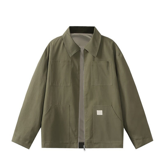 Herren Utility-Worker-Jacke mit durchgehendem Reißverschluss, aufgesetzten Taschen und geradem Schnitt Shop Nory
