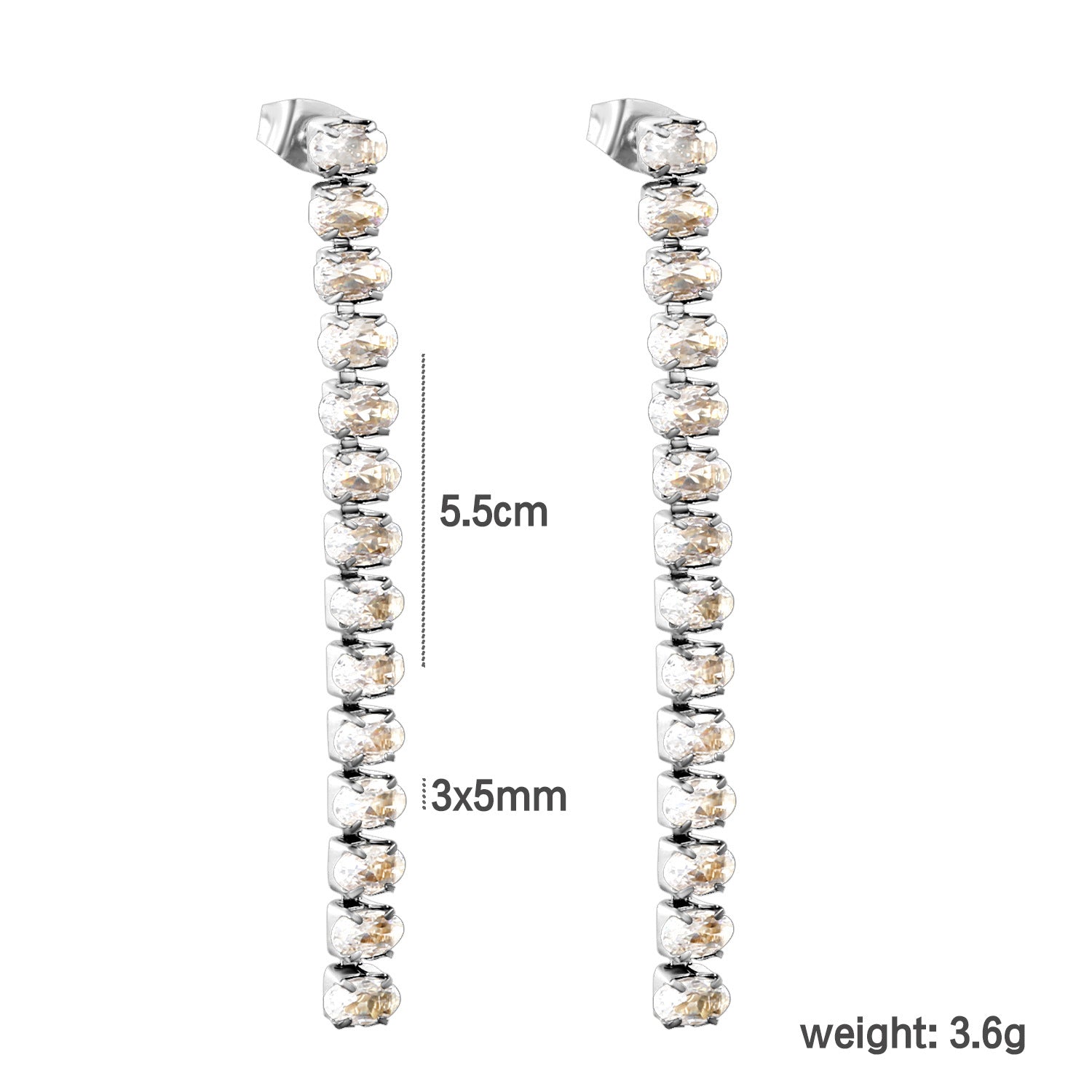 Damen hängende Ohrstecker mit funkelnden Zirkonia in eleganter Goldfassung Shop Nory