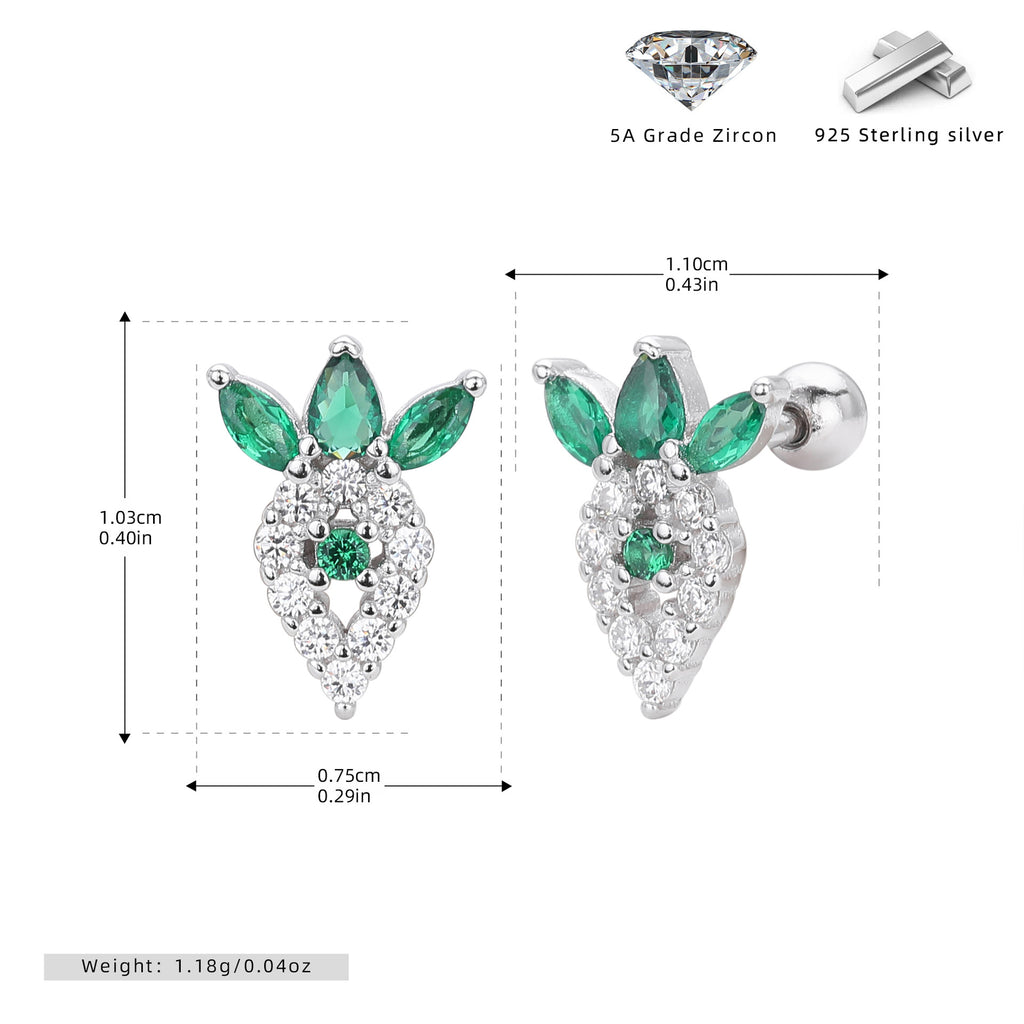 Damen Ohrstecker mit luxuriösem Zirkon-Besatz und elegantem Blattdesign Shop Nory