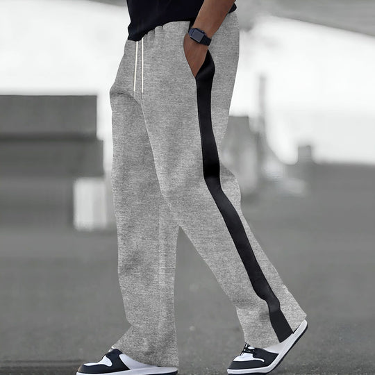 Herren Weite Trackhose mit Kontrastseiten, Tunnelzug und geripptem Bund Shop Nory