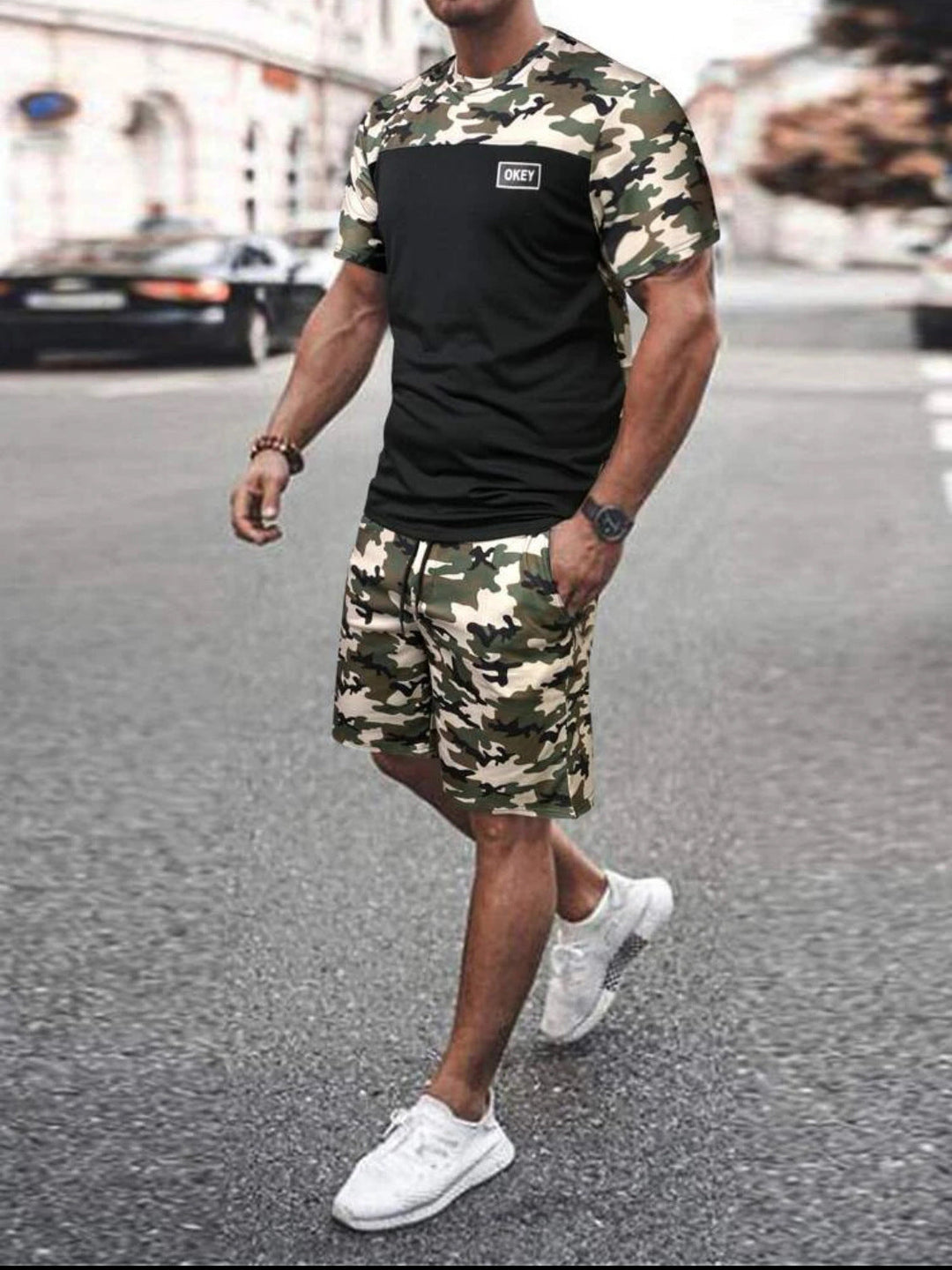 Herren Camouflage Sportanzug mit modernem Design und praktischen Taschen Shopnory