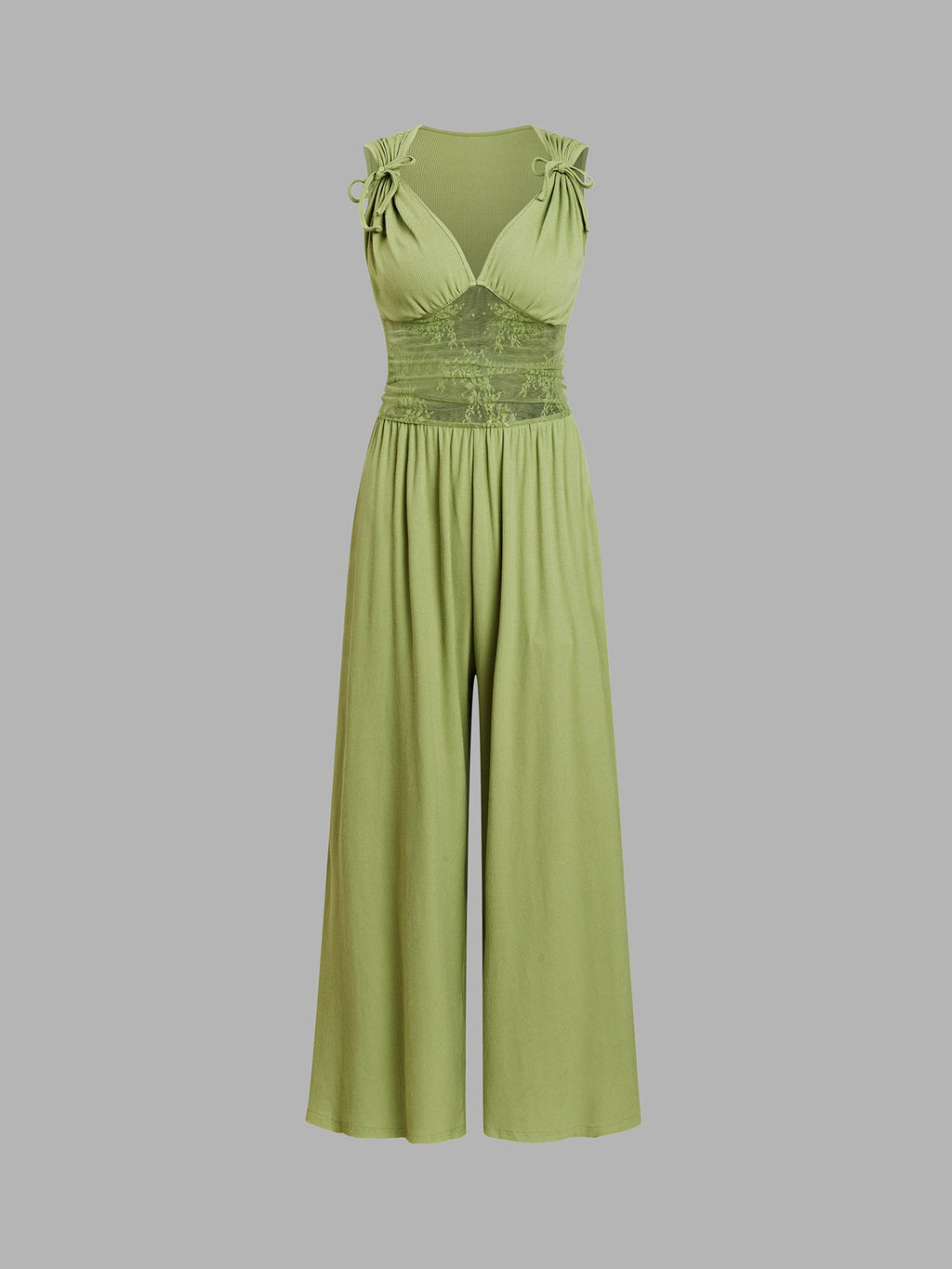 Damen eleganter Jumpsuit mit verstellbaren Trägern und weiten Beinen Shopnory