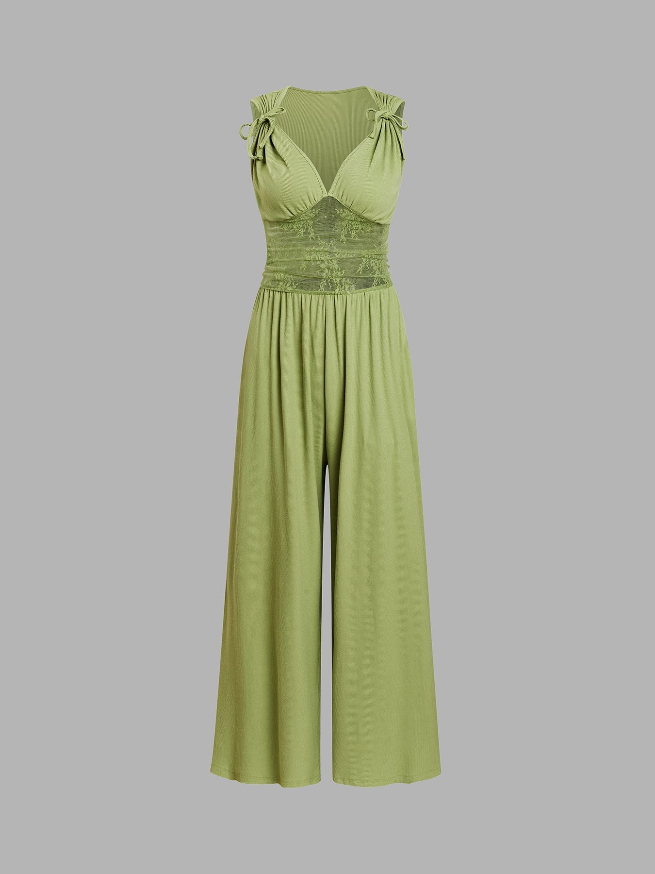 Damen eleganter Jumpsuit mit verstellbaren Trägern und weiten Beinen Shopnory