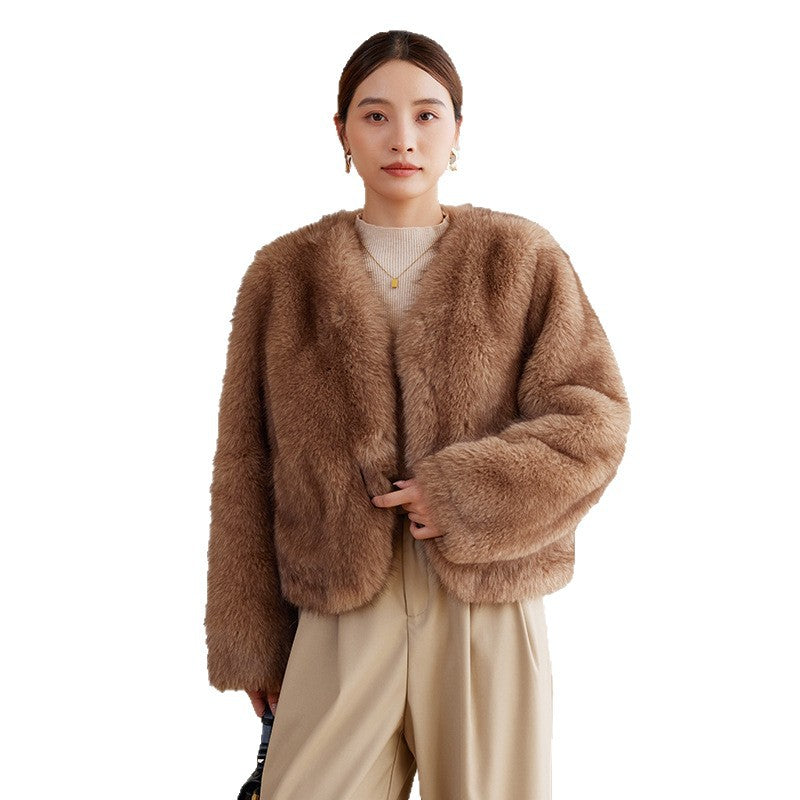 Damen Eleganter Felljacke Shop Nory