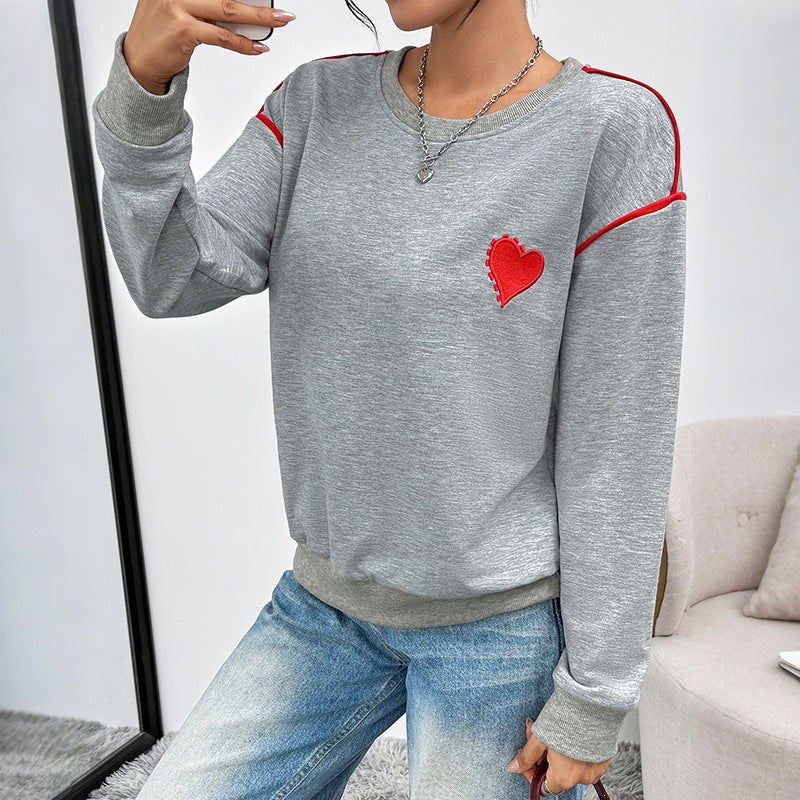 Damen Lässiger Pullover mit Herzdesign Shop Nory