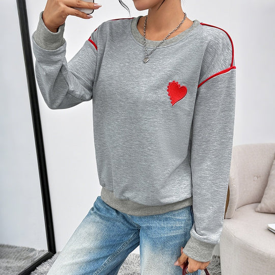 Damen Lässiger Pullover mit Herzdesign Shop Nory