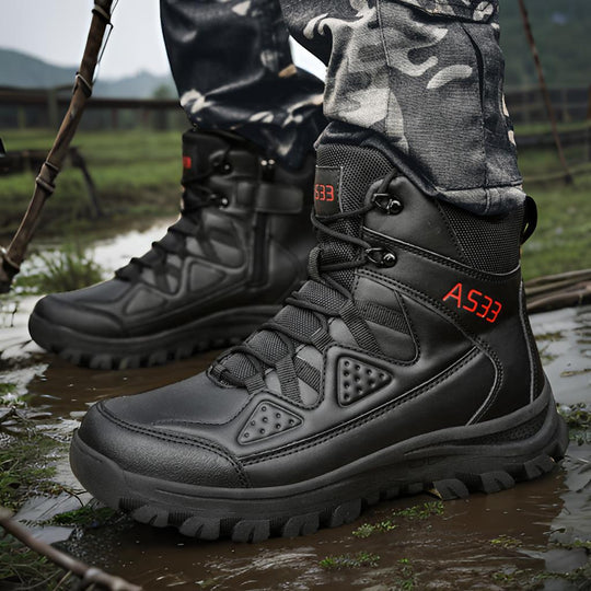 Herren wasserdichte Sicherheitsstiefel mit rutschfester Sohle und atmungsaktiver Membran