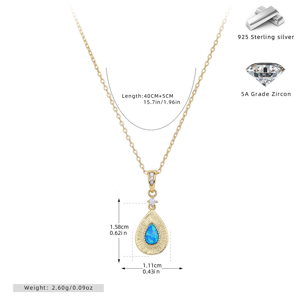Damen Halskette mit filigranem Tropfenanhänger aus hochwertigem 925 Sterling Silber und funkelndem Zirkon Shop Nory