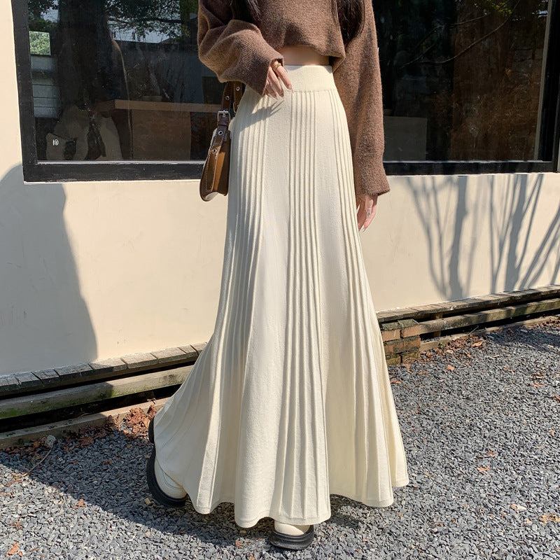 Damen Plissierter Maxirock mit hohem Bund Shop Nory 1787632235