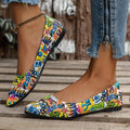 Damen Ballerinas mit buntem, grafischem Muster und bequemer Sohle