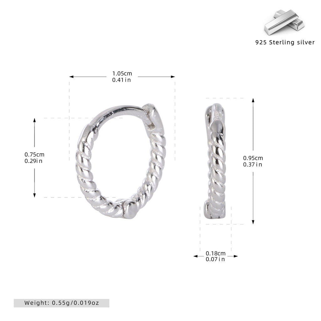 Damen Creolen mit gedrehtem Design aus 925 Sterlingsilber Shop Nory