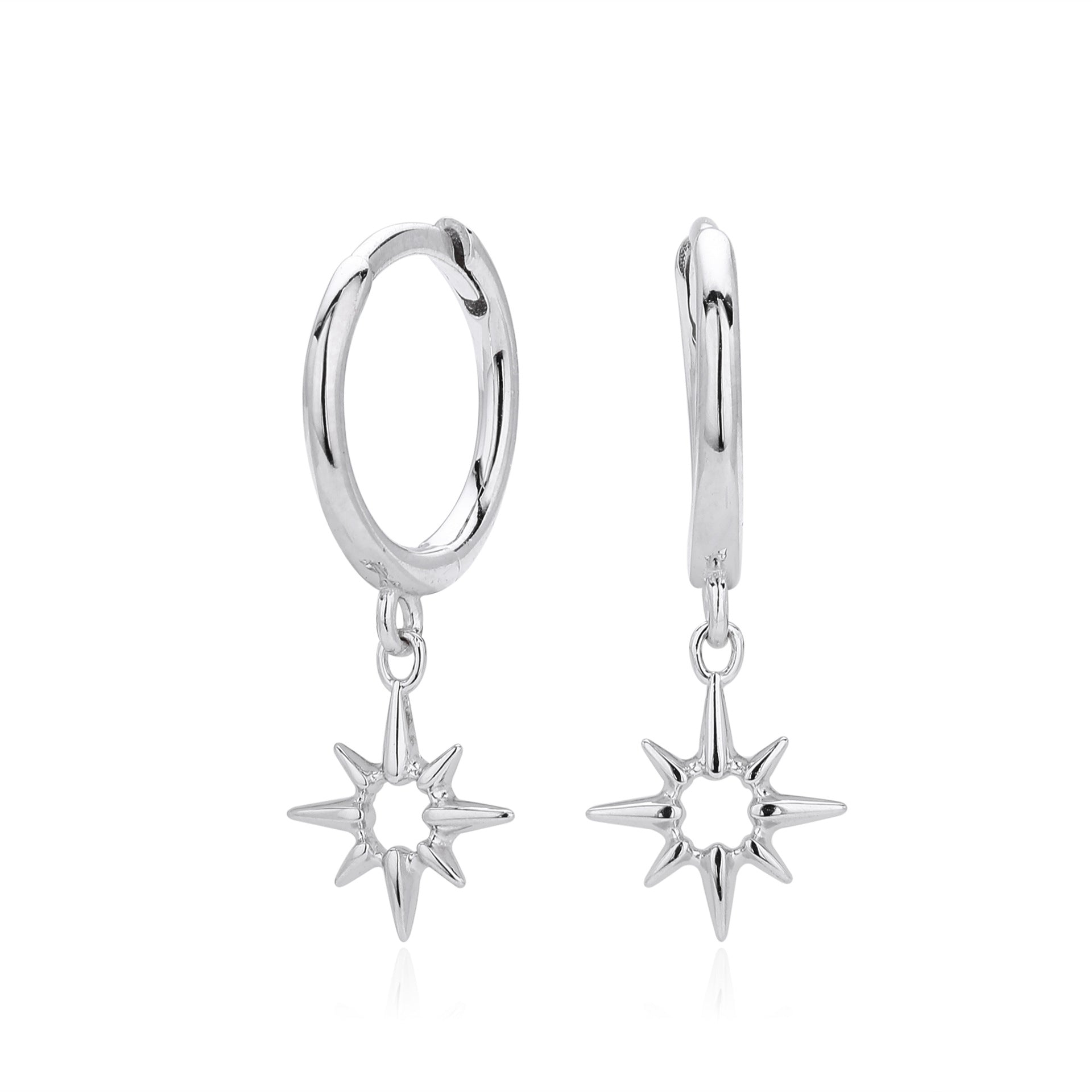 Damen Ohrhänger mit funkelndem Sternenmotiv aus hochwertigem 925 Sterling Silber Shop Nory