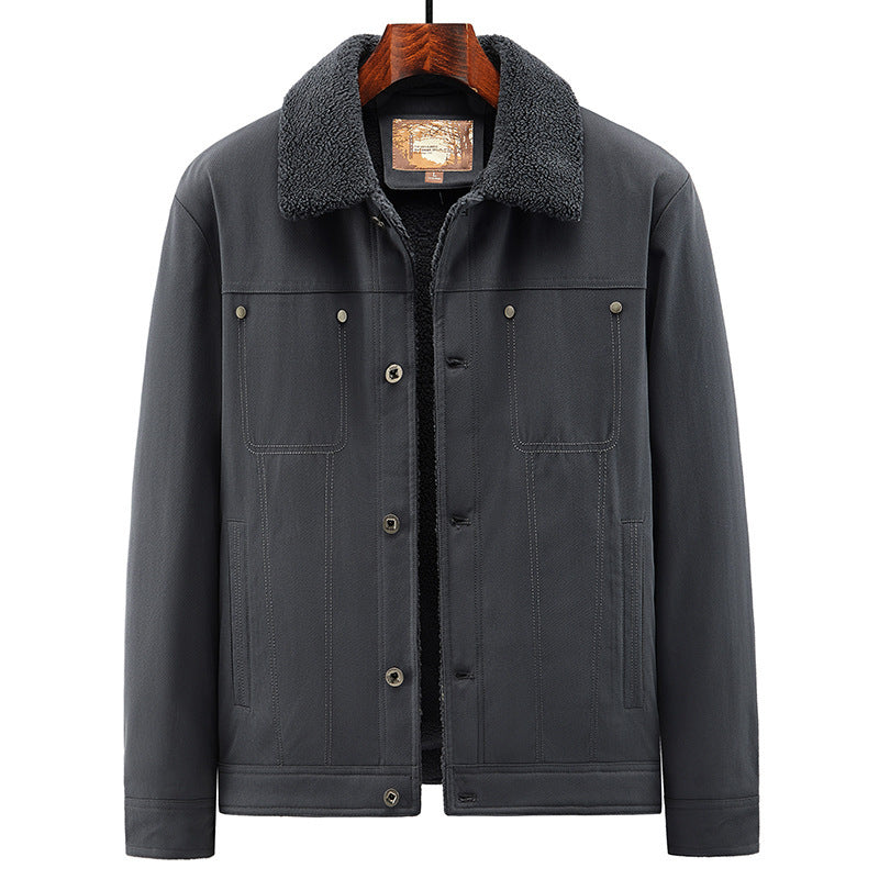 Herren Truckerjacke im Overshirt-Stil mit Sherpa-Futter und Hemdkragen Shop Nory