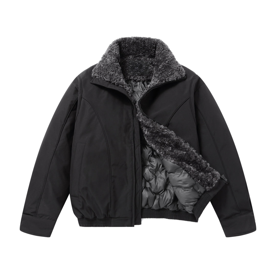 Herren Kurz geschnittene Thermobomberjacke mit hohem Teddykragen Shop Nory