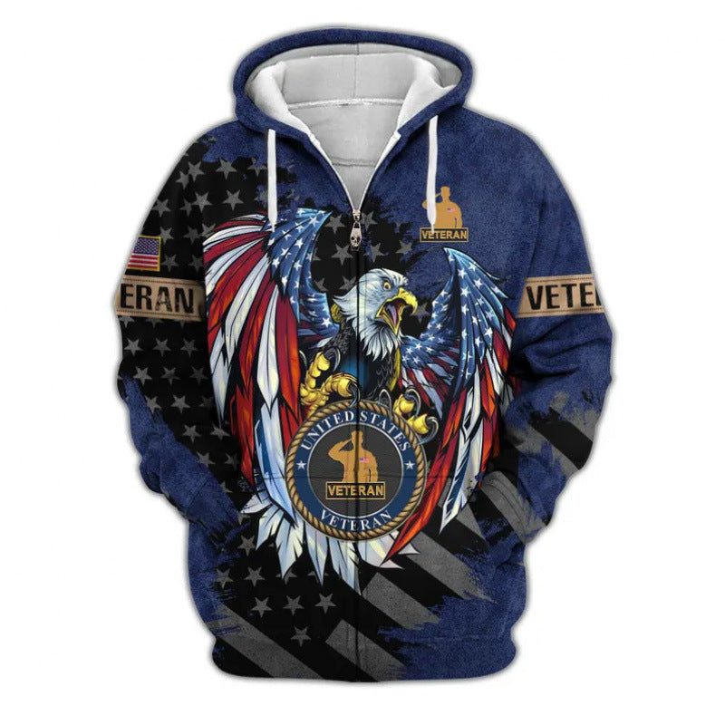 Herren Kapuzensweater mit amerikanischem Veteranenmotiv Shop Nory