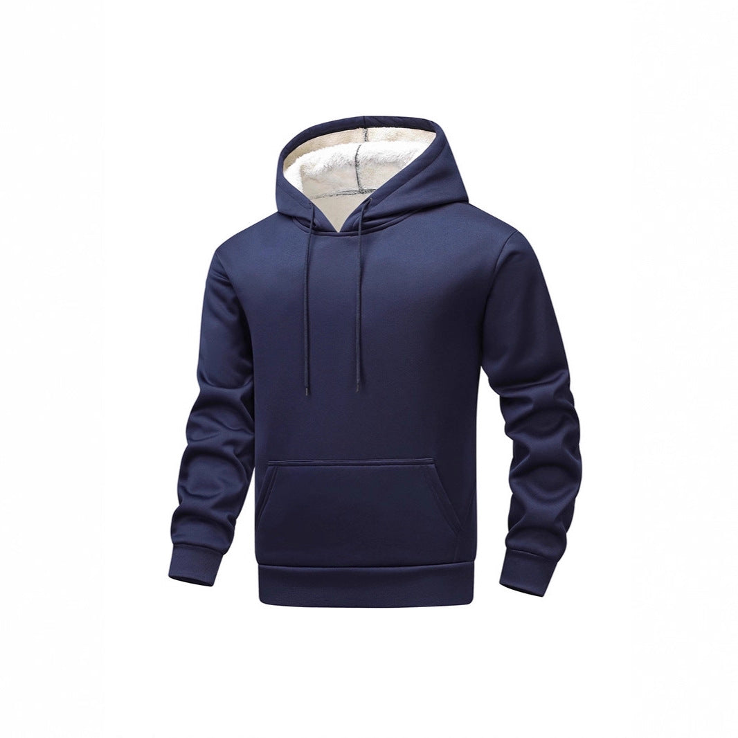 Herren Kuscheliger Teddyfleece-Kapuzenpullover mit Sherpa-Futter und Kängurutasche Shop Nory