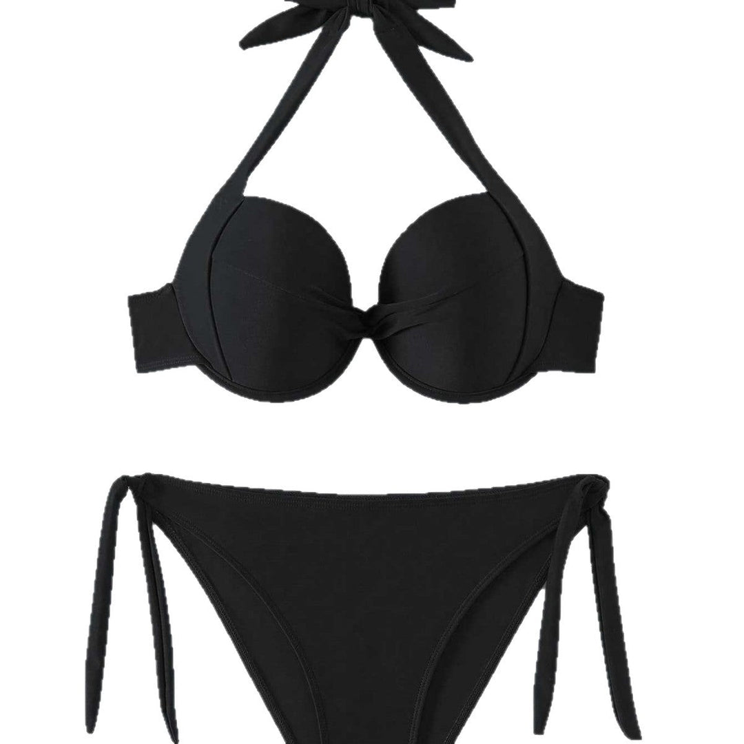 Damen Push-Up Bikini mit verspieltem Knoten-Design