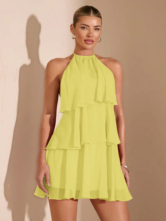 Damen Sommerliches Kleid mit raffinierten Rüschendetails Shopnory