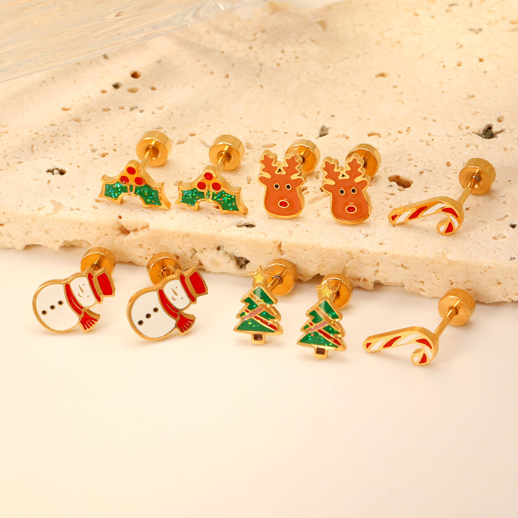 Damen Ohrstecker mit festlichem Weihnachtsmann-Design Shop Nory