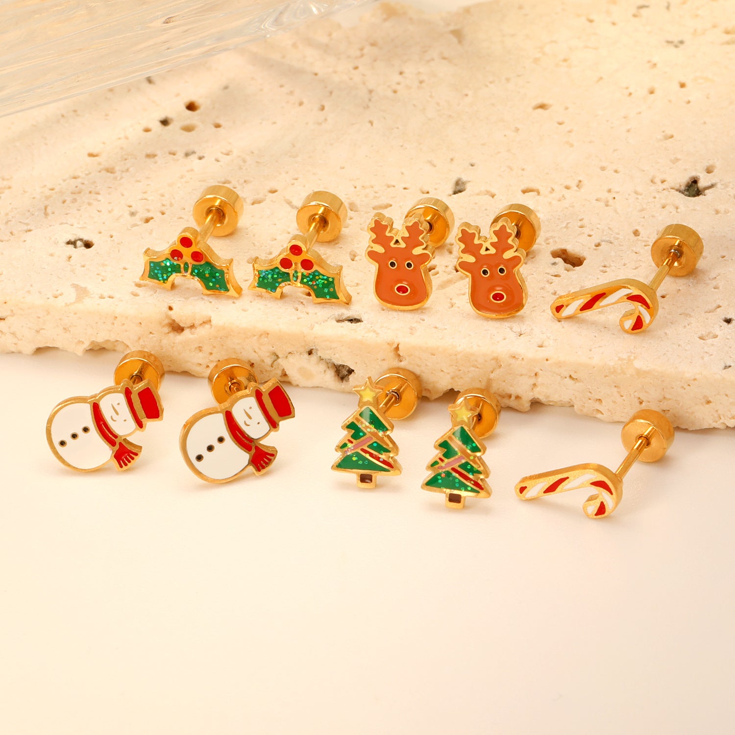 Damen Ohrstecker mit festlichem Weihnachtsmann-Design Shop Nory