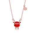 Damen Halskette mit charmantem Rinder-Motiv und funkelnden Zirkonia-Elementen Shop Nory