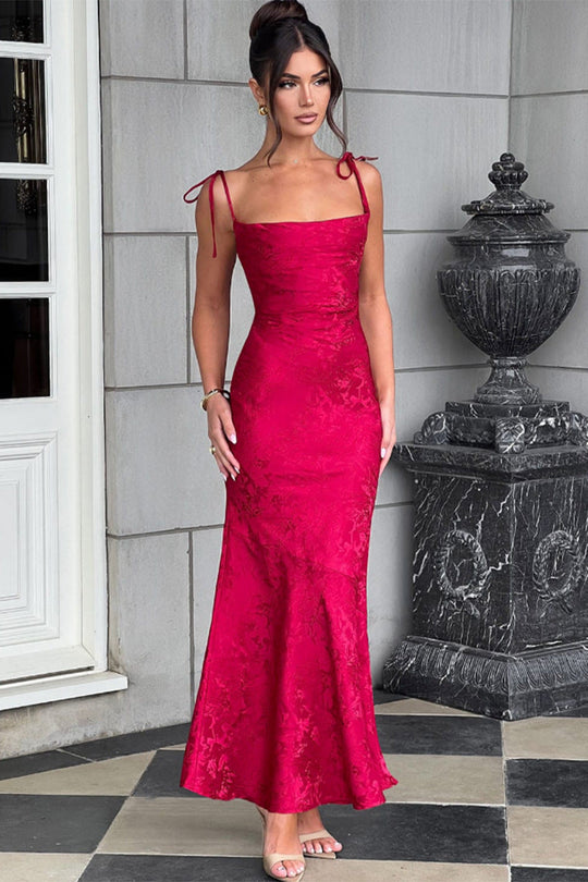 Damen Elegantes Maxikleid mit verführerischen Spaghettiträgern