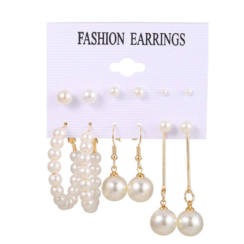 Damen Perlenohrringe Set Shop Nory